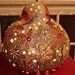 GARDEN- Wall hanging, living room, Gourd, lamp, glass, beadwork, Home Decor, Crystal, blue, beads, hummingbird, flowers, yellow, white