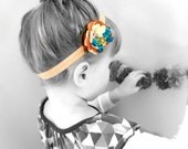 Gnome & Toadstool Headband - Wool Felt Bow - Baby Bow Headband - Woodland Headband