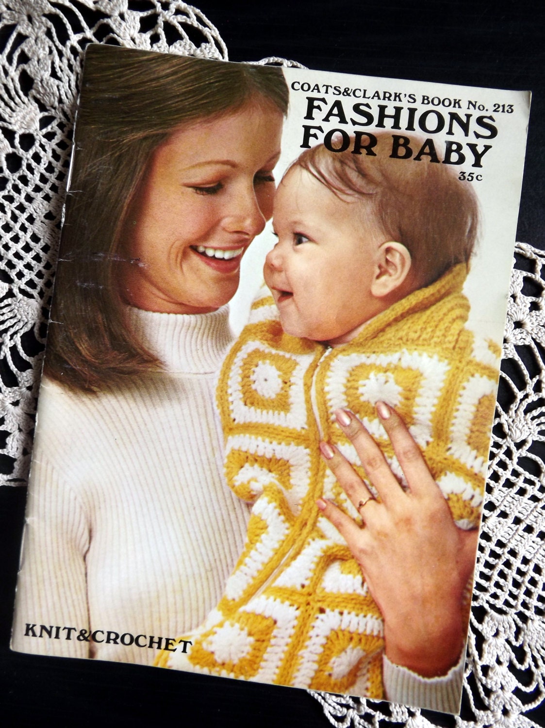 Fashions for Baby - 1970s Vintage Crochet and Knitting Patterns, Coats & Clarks Book No. 213, 6 to 18 months