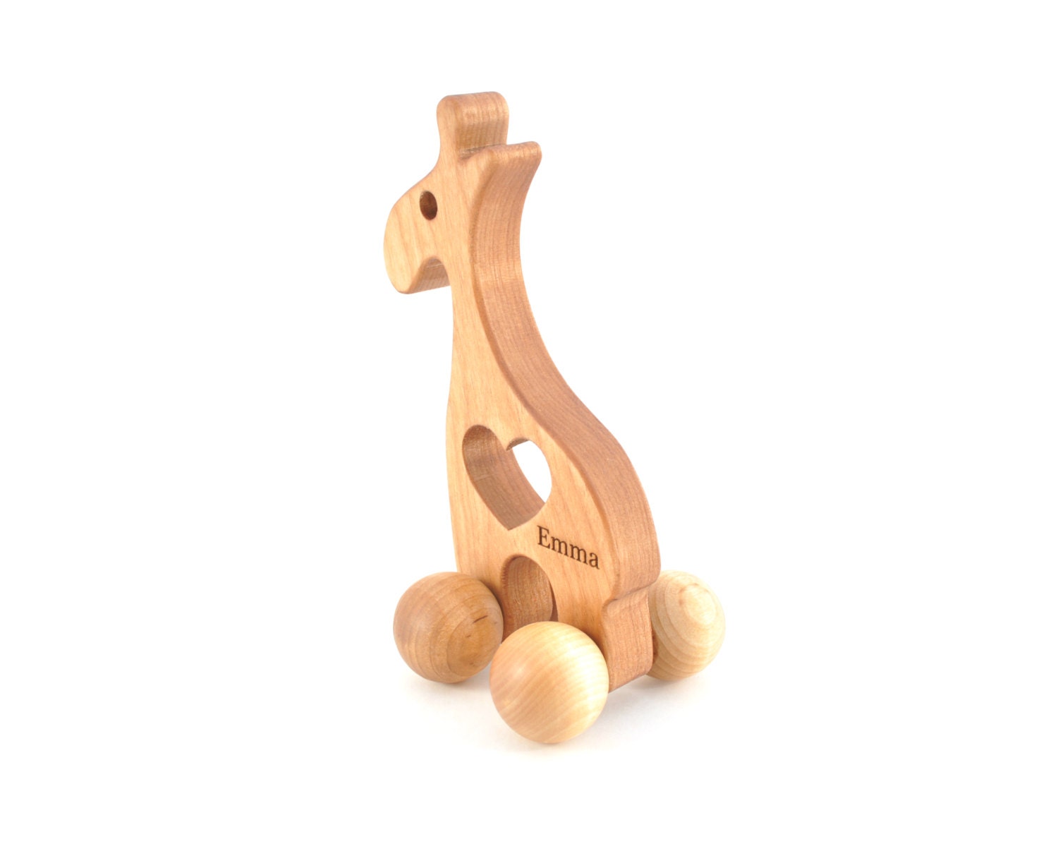 Personalized Wooden Toy Giraffe - Natural Baby PushToy - Waldorf Inspired Wood Toy - Eco-Friendly Wooden Toy for Toddlers