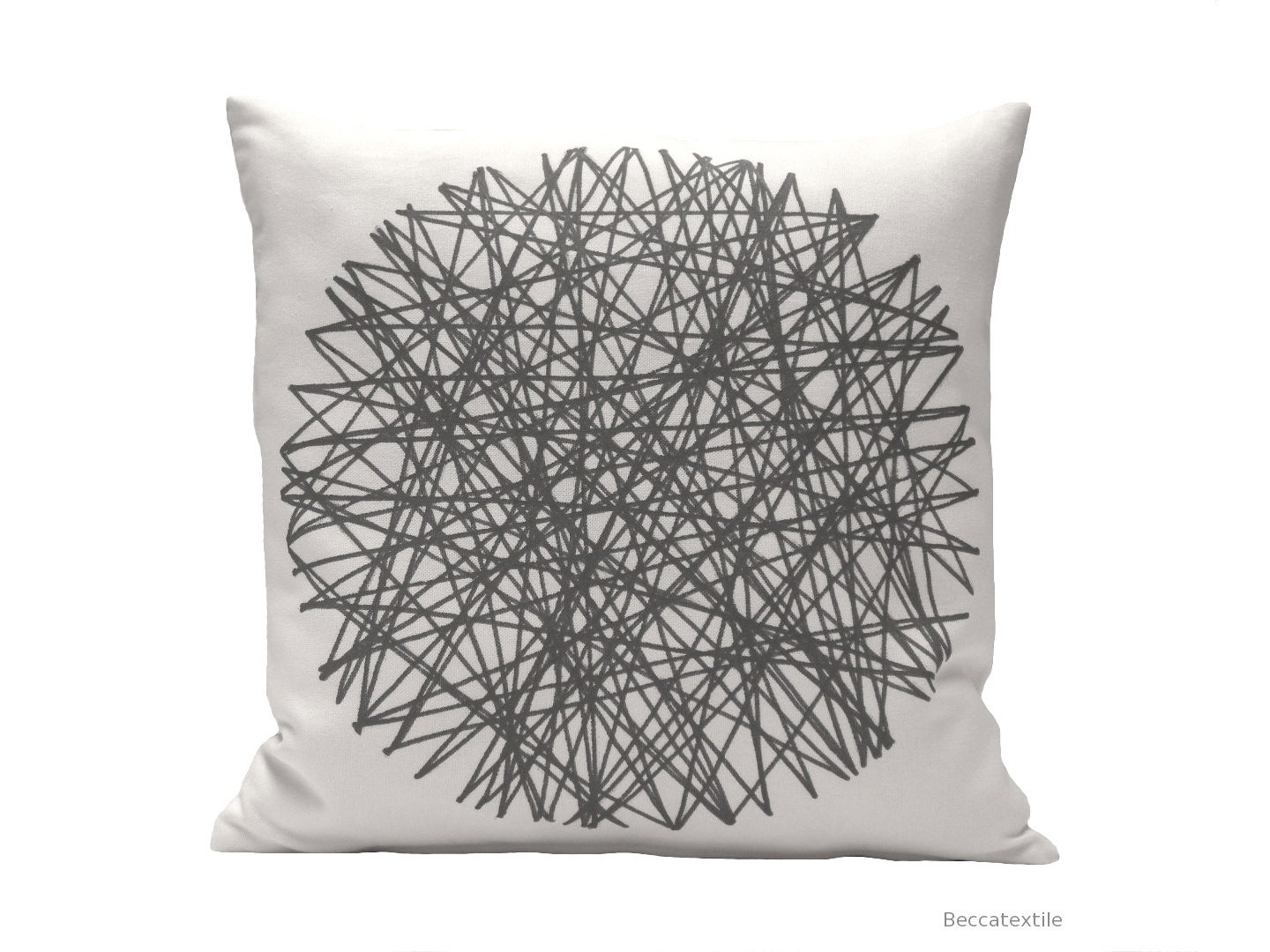 Grey Pillow Cover - Geometric print pillow- Grey print pillow- Gray and white cushion- Natural pillow- Linen cotton cushion cover