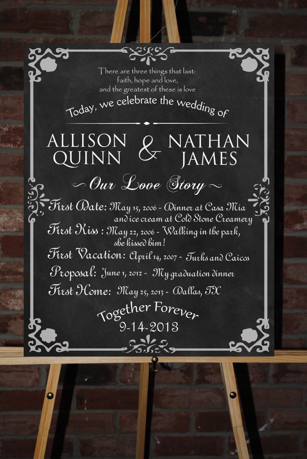 Custom Printable Wedding Board Poster