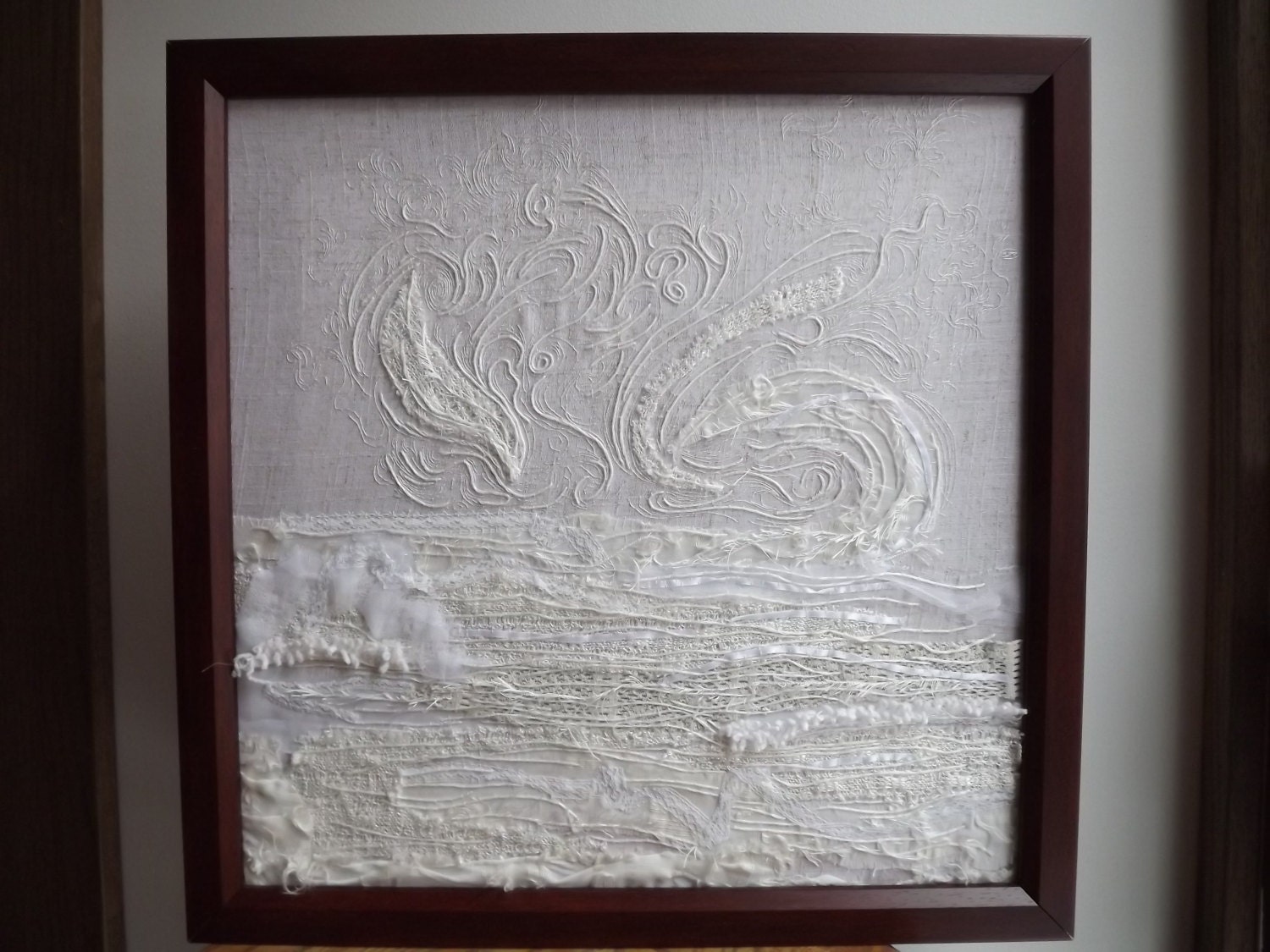 Fibre Art wall hanging picture - Winter storm