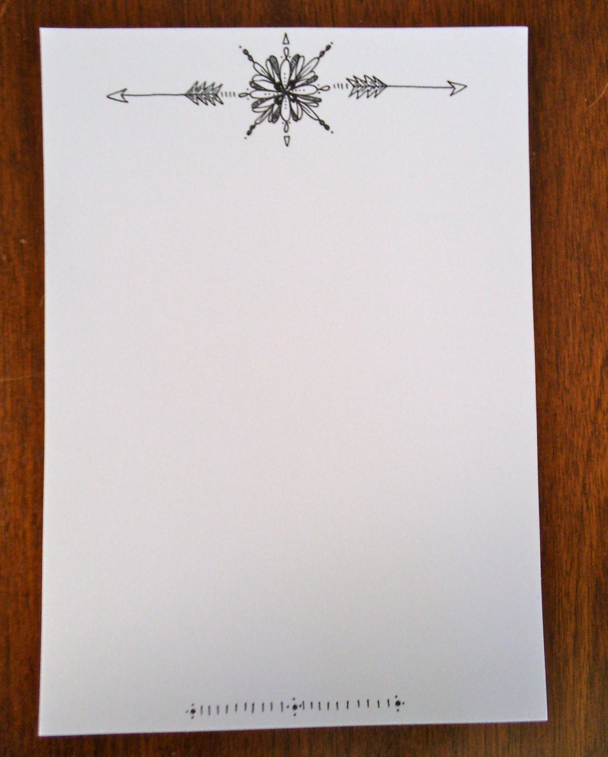 Blank 5 x 7 Stationery or Invitation Set with Delicate Arrow Header