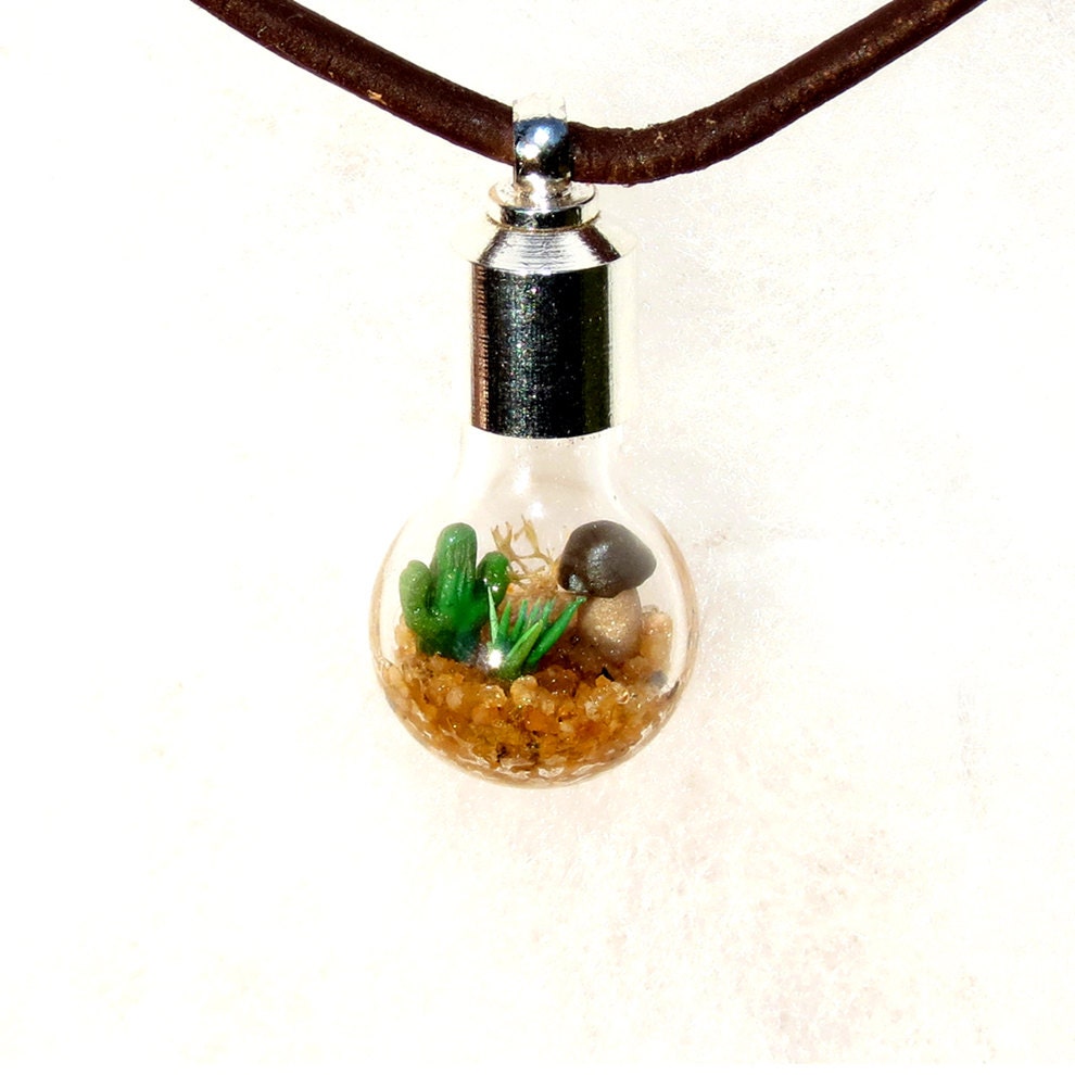 Men's Lost World Mini Terrarium Necklace, Father's Day Necklace, Father's Day Gift, Fathers Day, Father's Day Present