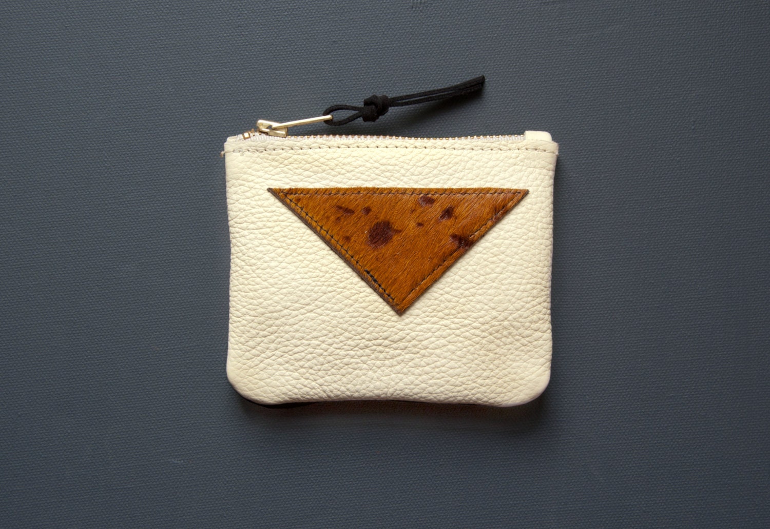 BUTTER Yellow Leather Change Purse. Small Leather Wallet. Pastel Leather Wallet