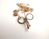 Bow Necklace Jewelry 14k gold filled Bow tie Knot Necklace Bridesmaid Delicate Simple Gold Jewlery