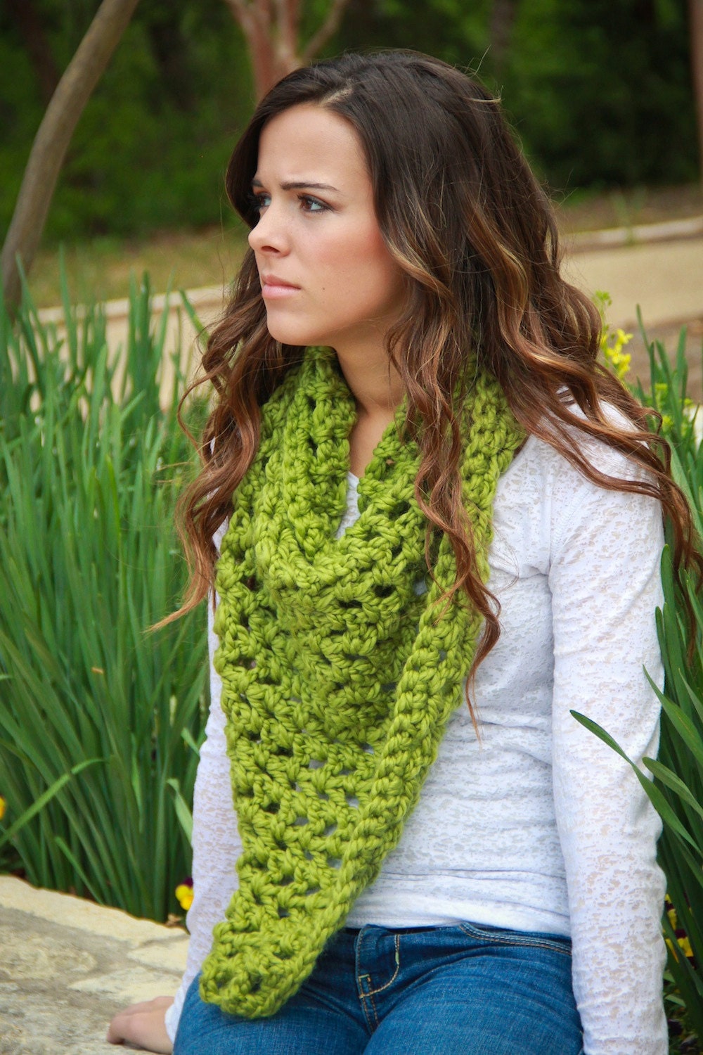 Triangle Scarf, Crochet Cowl, Womens Accessories, Infinity Scarf, Neck Warmer