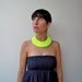 The triple braid necklace - handmade in neon yellow fabric