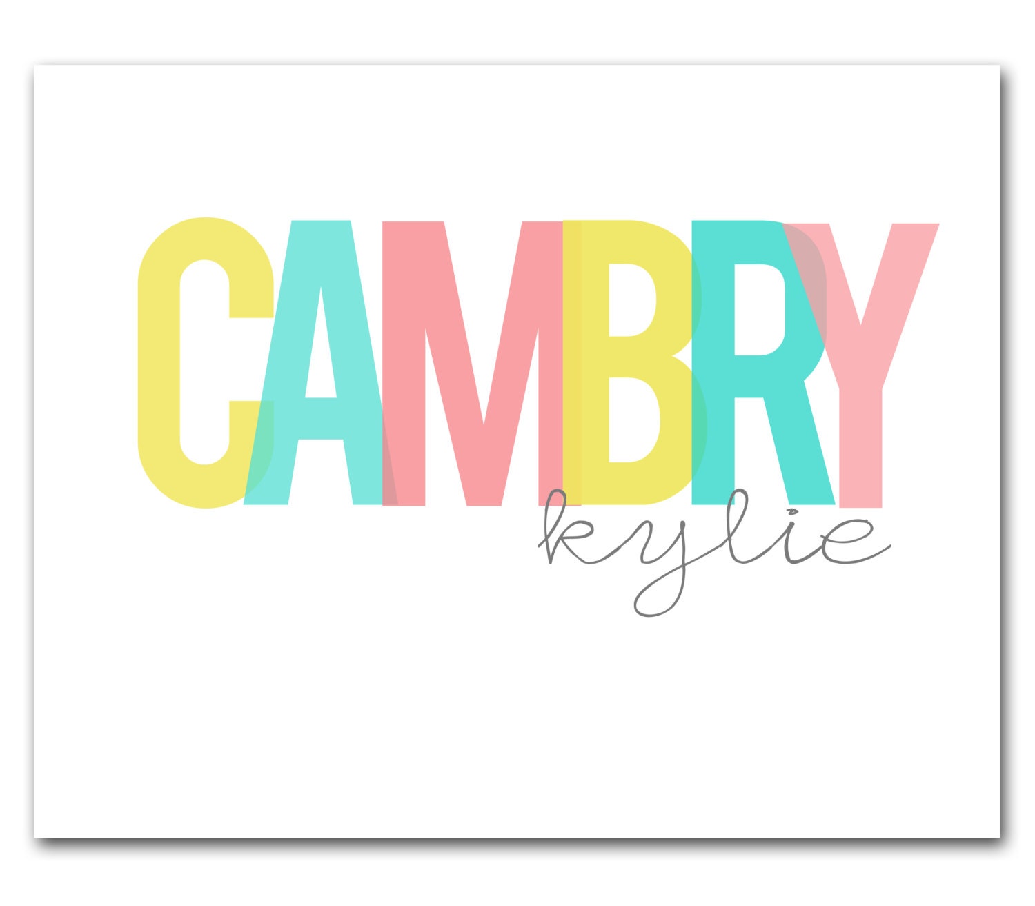 Personalized Nursery Name - Girl - Printable 8x10 Print