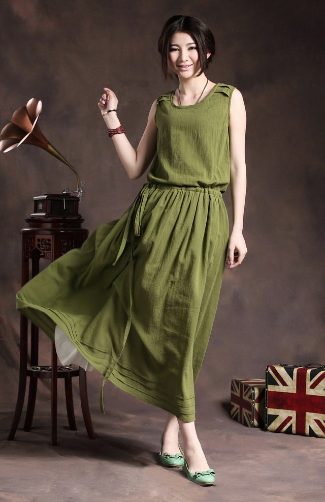 ... in Olive Green  Maxi Green Dress  Cocktail Formal Dress - Custom