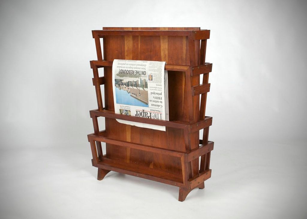 Danish Modern Rosewood Walnut Media Stand. Magazine Rack. Folio Stand. Book Shelf. Mid Century. OOAK Office Furniture