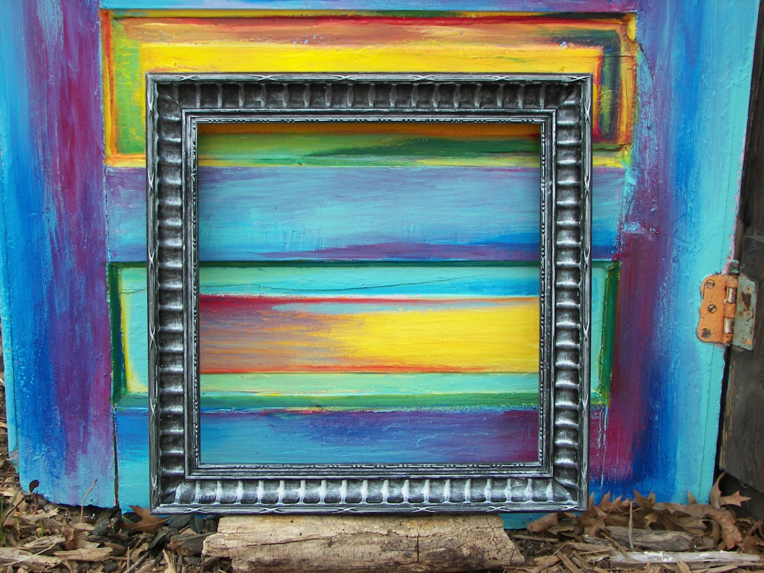 Large picture frame -  black and silver - 18x18 for 14x14 canvas art, mirror, photo - fantastic wedding gift