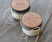 48 wedding, shower, or event favors, handmade soy candle gifts w/custom labels