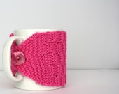 Cup Cosy - Knitted Pink Tea or Coffee Cup / Mug Cozy