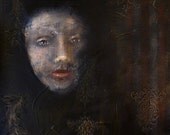 Circus Angel - Canvas Original 19x13 Hand Embellished Painting Print by Award-Winning Fae Factory Steampunk Chic Eco Artist, Dr Franky Dolan