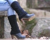 LEG WARMERS, KNIT, Black Acrylic, Braided, Hand Knitted Leg Warmers, Autumn, Winter Legwarmers Available in Black, Gray, White, Cream, Brown