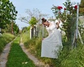50s Vintage Lace Long Wedding Gown - Long Sleeves Wedding Dress Handmade by SuzannaM Designs
