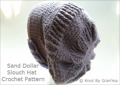 Sand Dollar Slouch Hat - PDF Crochet Pattern - knotbygranma