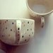 SINGLE - rain drop latte mug - hand painted with lovely colorful drops