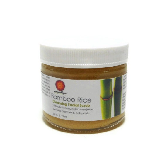 Bamboo Rice Face Scrub. Luxurious Facial Exfoliate. Bamboo, Calendula, Lemongrass. Cleansing Grains. Natural Organic Skin Care. Vegan.