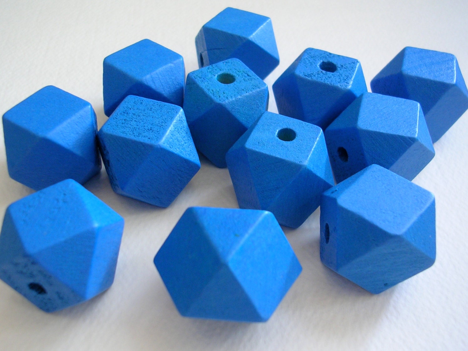 CLOSEOUT 25 Royal Blue Faceted Cube Wooden by LindsayStreemDIY