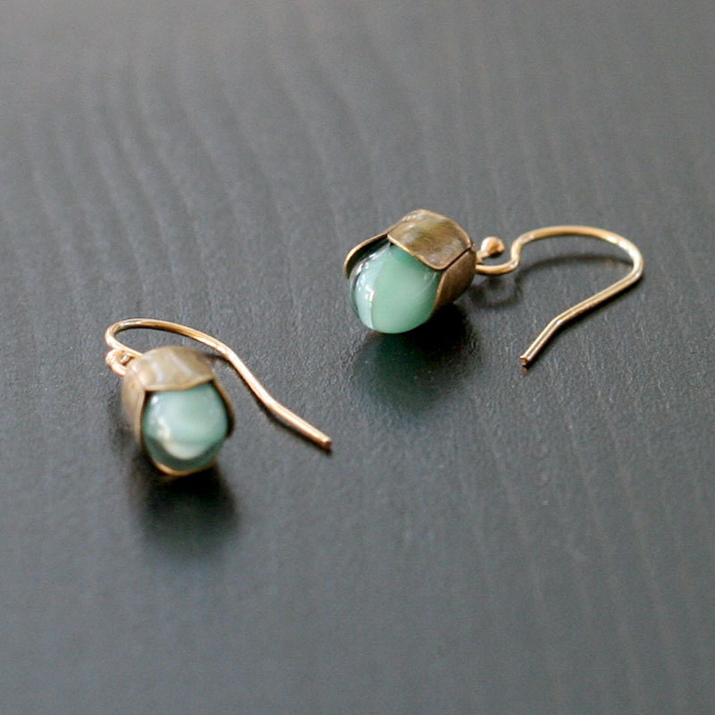 alain in blue - gold and bronze earrings by elephantine