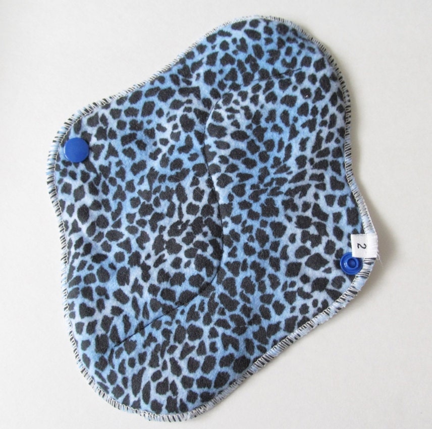 Cheetah Printed Flannel ReUsable Womens Cloth Mama Pad . 8 Inch