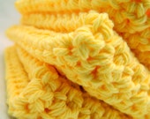 Set of 3 Yellow Cotton Wash Cloths - countrysoapsbymarlen