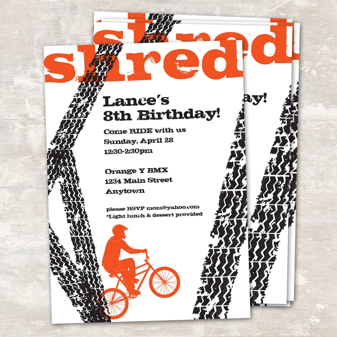 BMX Bike Birthday Party Invitations (set of 12) PRINT & SHIP Il_570xn