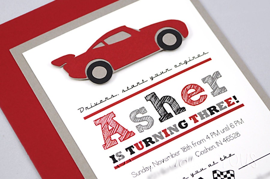 Race Car Invitations for Boys Racing or NASCAR Theme Party Il_570xn
