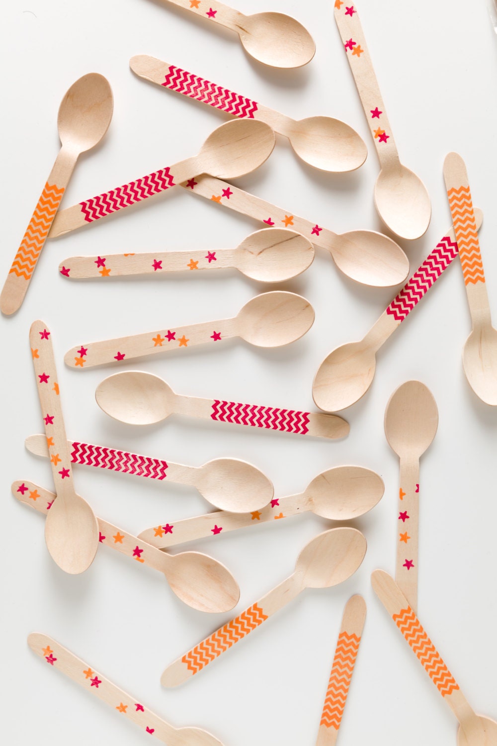 Stars & Chevron In Magenta And Orange - 20 Spoons Il_570xn