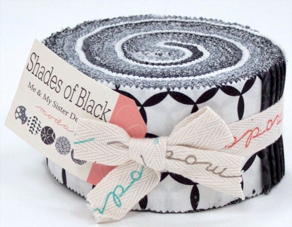Shades of Black Jelly Roll Fabric Moda Me by QuiltsFabricandmore