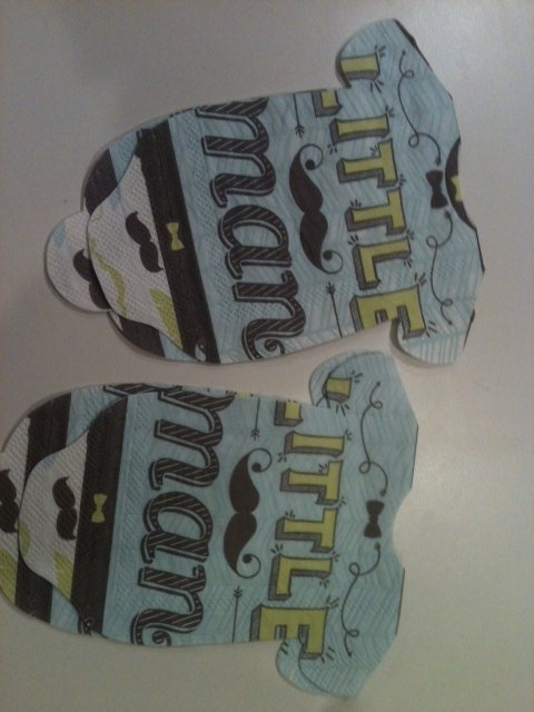 Pack of 30 Baby boy shower "clothing" paper napkins or banner decoration. Little man themed. Il_570xn