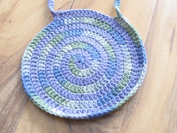 Handmade Crochet Cotton Baby Bib Swirly by NightAndDayCrochet