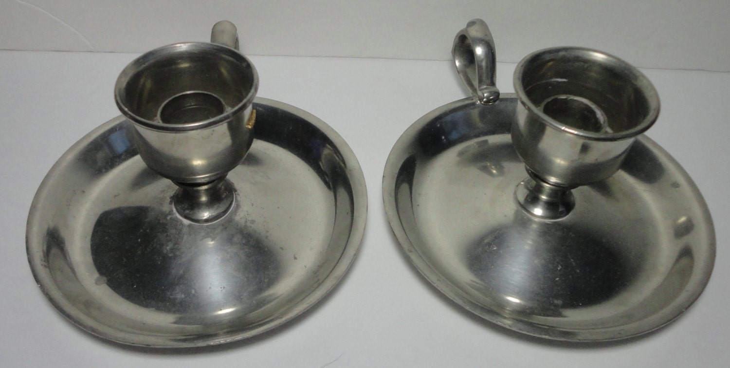 Vintage Kirk Stieff Pewter Hurricane Lamp. Candle by Cosasraras