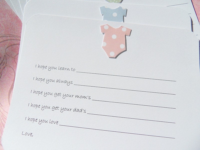 Baby Wish Cards Baby Shower Advice Cards Baby by suziescards