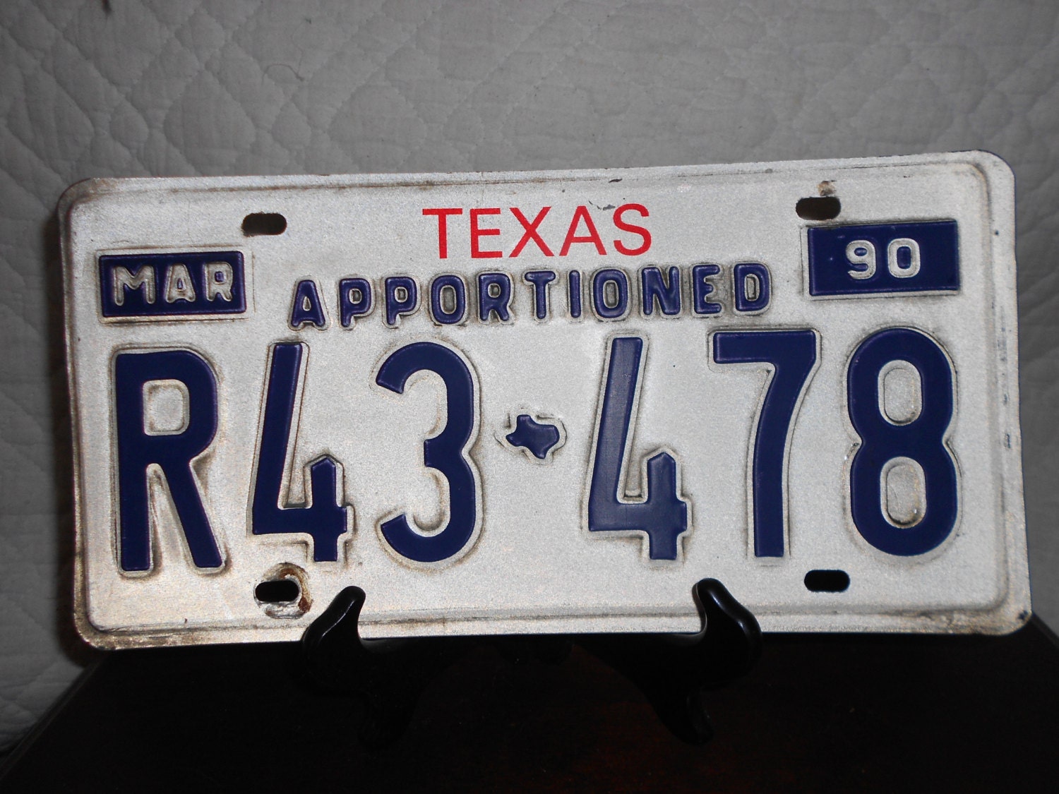 Texas Licence Plate Apportioned 1990 by pamscrafts7631 on Etsy