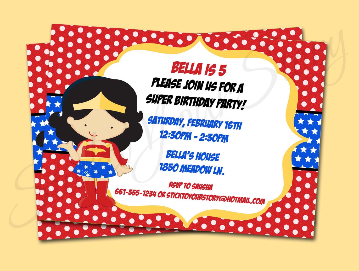 Printable Invitations Superhero Wonder Woman by ...