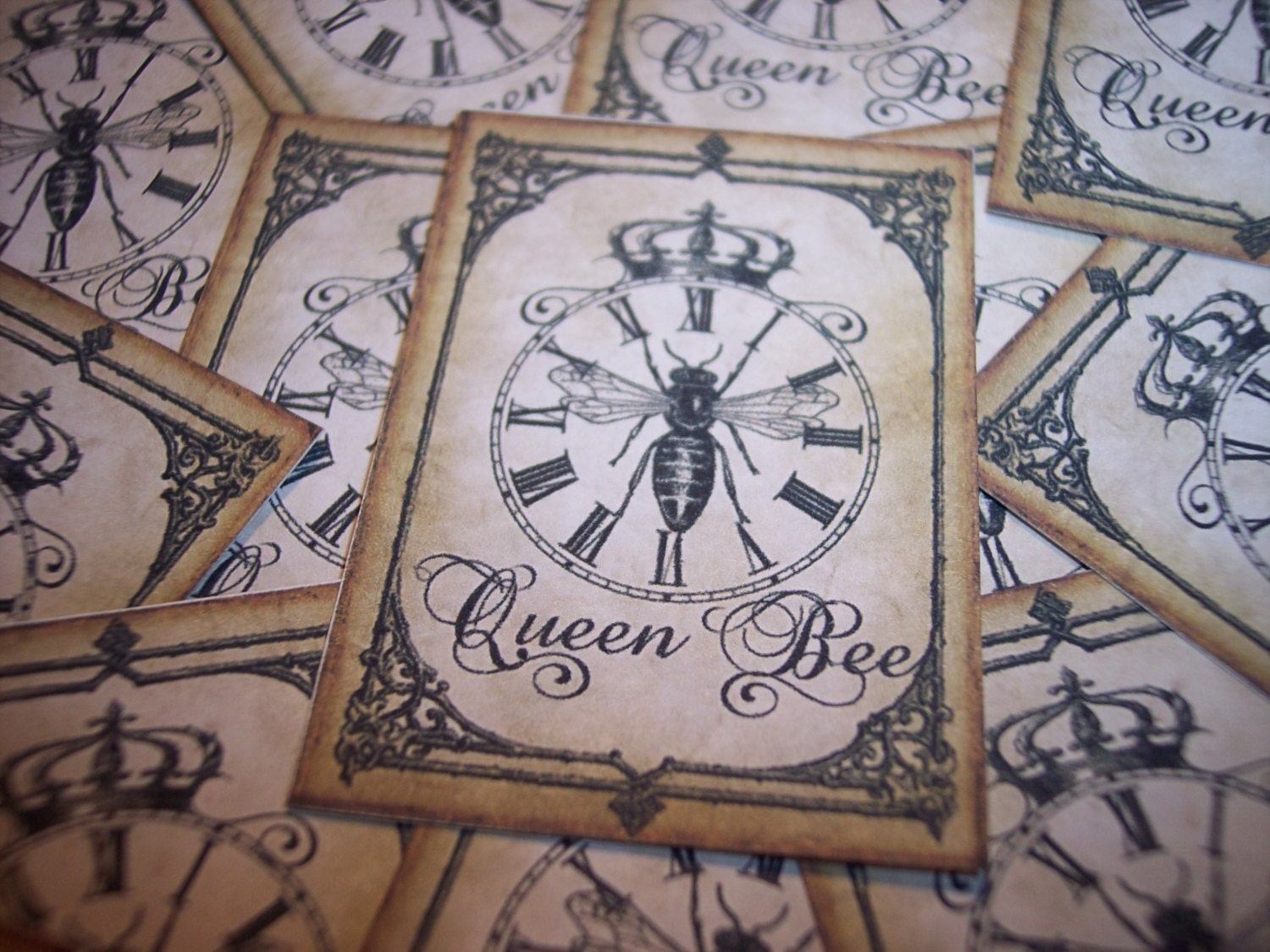 Queen Bee Steampunk Stickers Set of 12 - mreguera