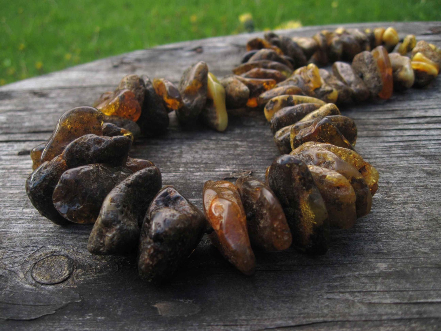 Natural Raw Baltic Amber Necklace, Genuine Baltic Amber, Huge, Statement Necklace, Extra Large Earthy Colors Ochre Brown Dark