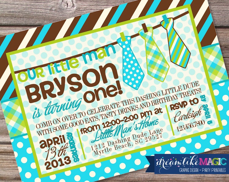 Printable Party Invitation-Little Man Necktie Party Design Il_570xn