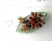 Antique Shabby Industrial Iron.  Altered Upcycled Garden Patio planter Mint Green - 3vintagehearts