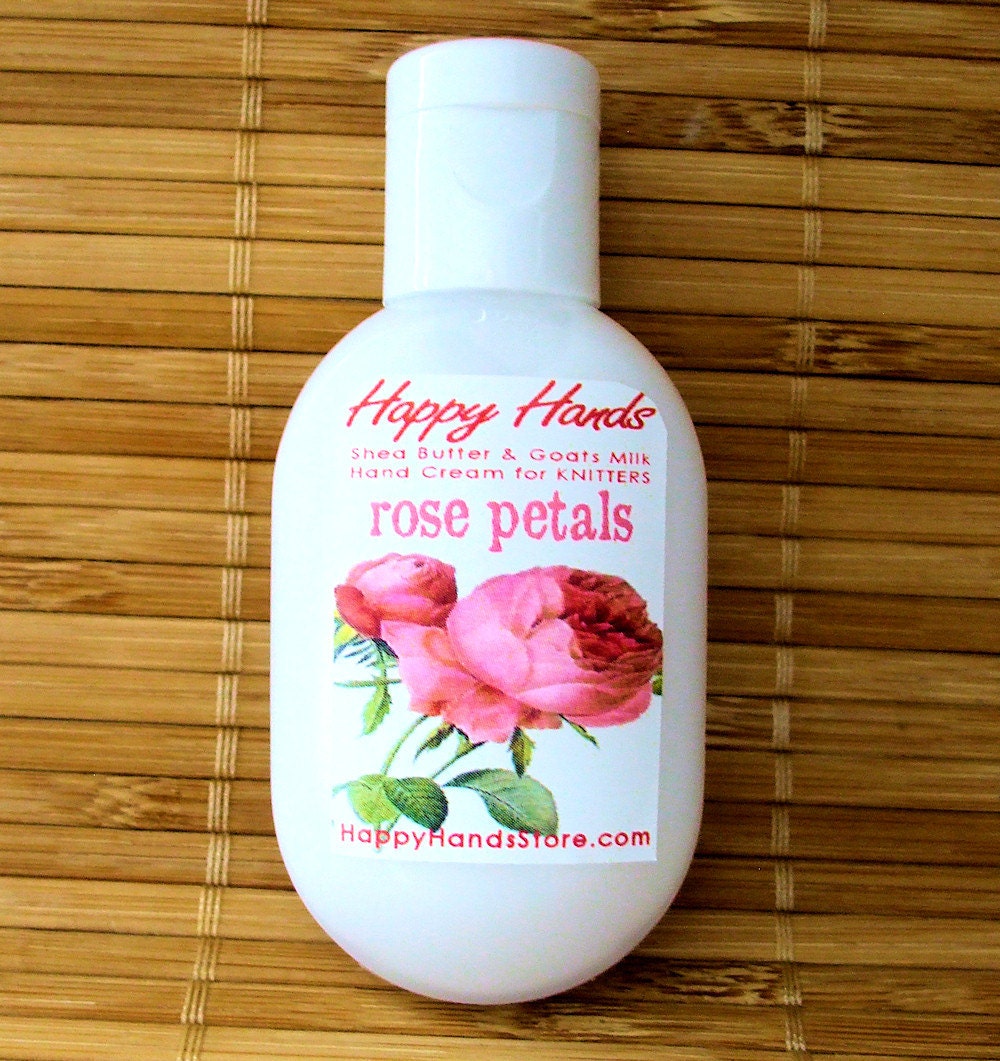 Rose Petals Scented Hand Cream for Knitters by HappyHandsStore