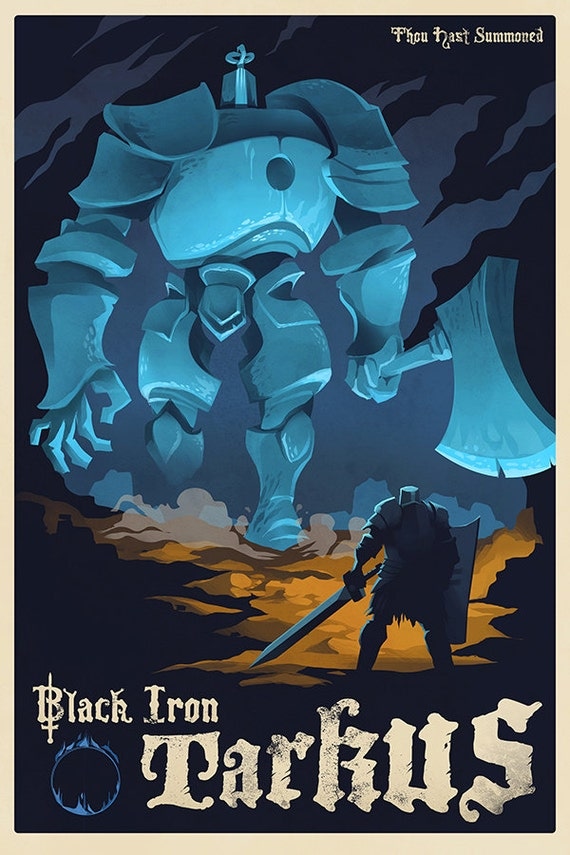 Dark Souls Black Iron Tarkus 24x36 Print the Iron by Crowsmack