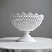 Fenton Hobnail Milk Glass Oval Footed Bowl or Compote, 1970s