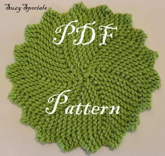 Knitted Round Wash/Dish Cloth Pattern PDF by SuzySpecials on Etsy