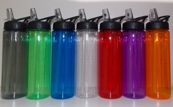 BLANK 24 oz Plastic water bottle polka dots Kids by Maggiebelles