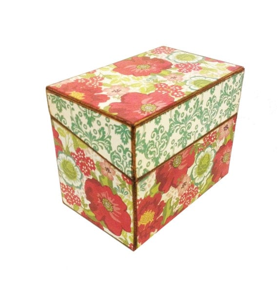 RECIPE BOX Sale Recipe Box for 4x6 cards AND by ErinsArtwork