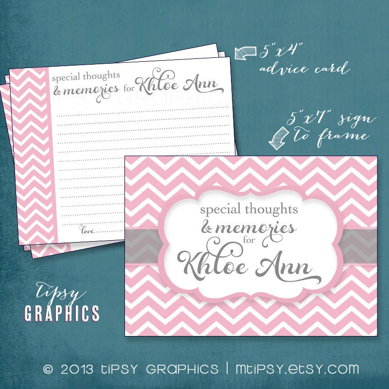 Fancy Chevron Advice & Well Wishes. Printable Cards. Any colors by Tipsy Graphics. Great for Recipe cards too Il_570xn